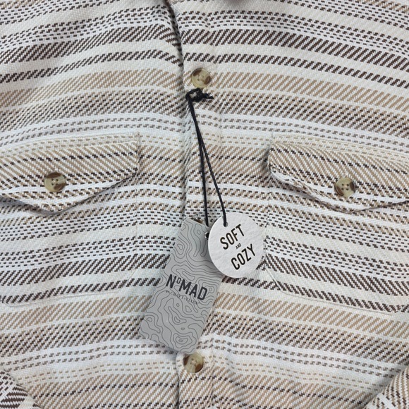 NOMAD by Craft+Flow Men's Sherpa Fleece Lined Striped Overshirt Shacket L NWT - Picture 5 of 8